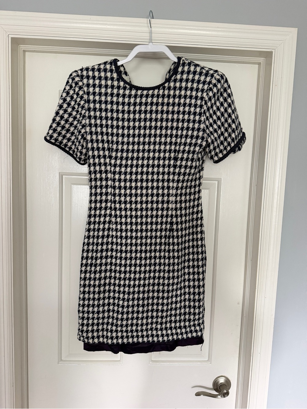 Casual Corner Black & White Houndstooth Mini Dress
